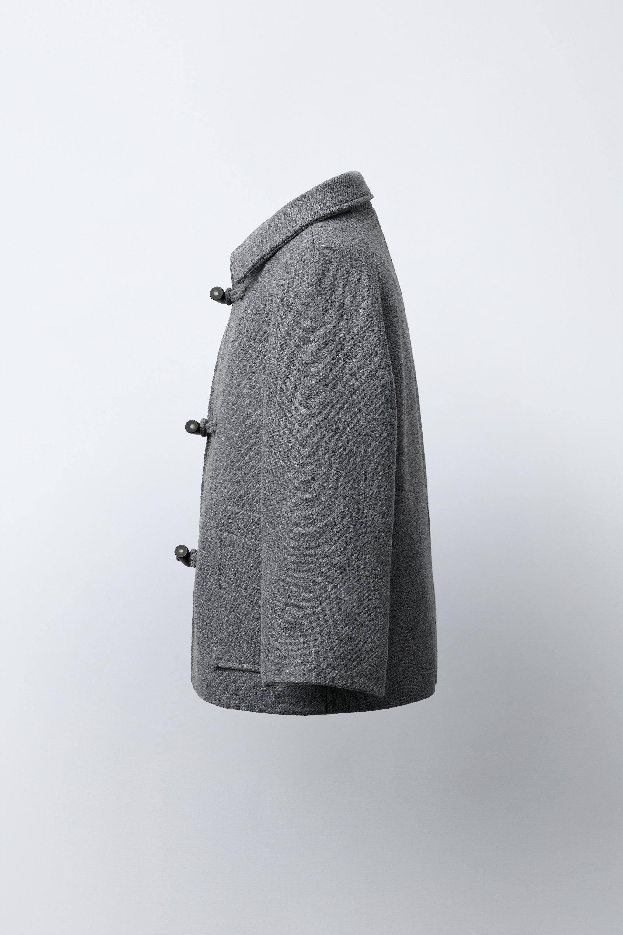MELANGE COAT WITH WOOL FIREMAN CLASPS
